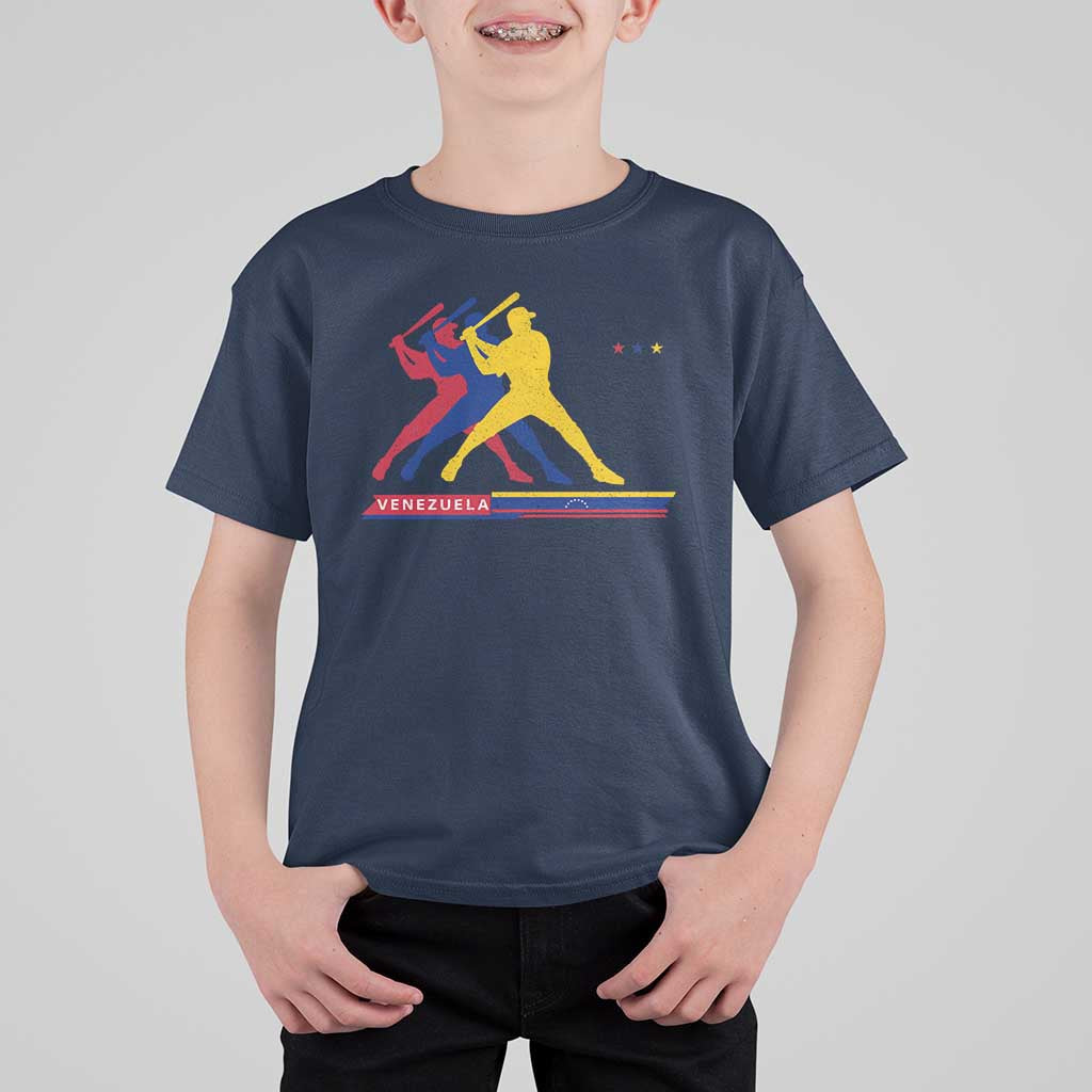 Baseball Venezuela Sport Fan Venezuelan Flag Batter Player T Shirt For Kid