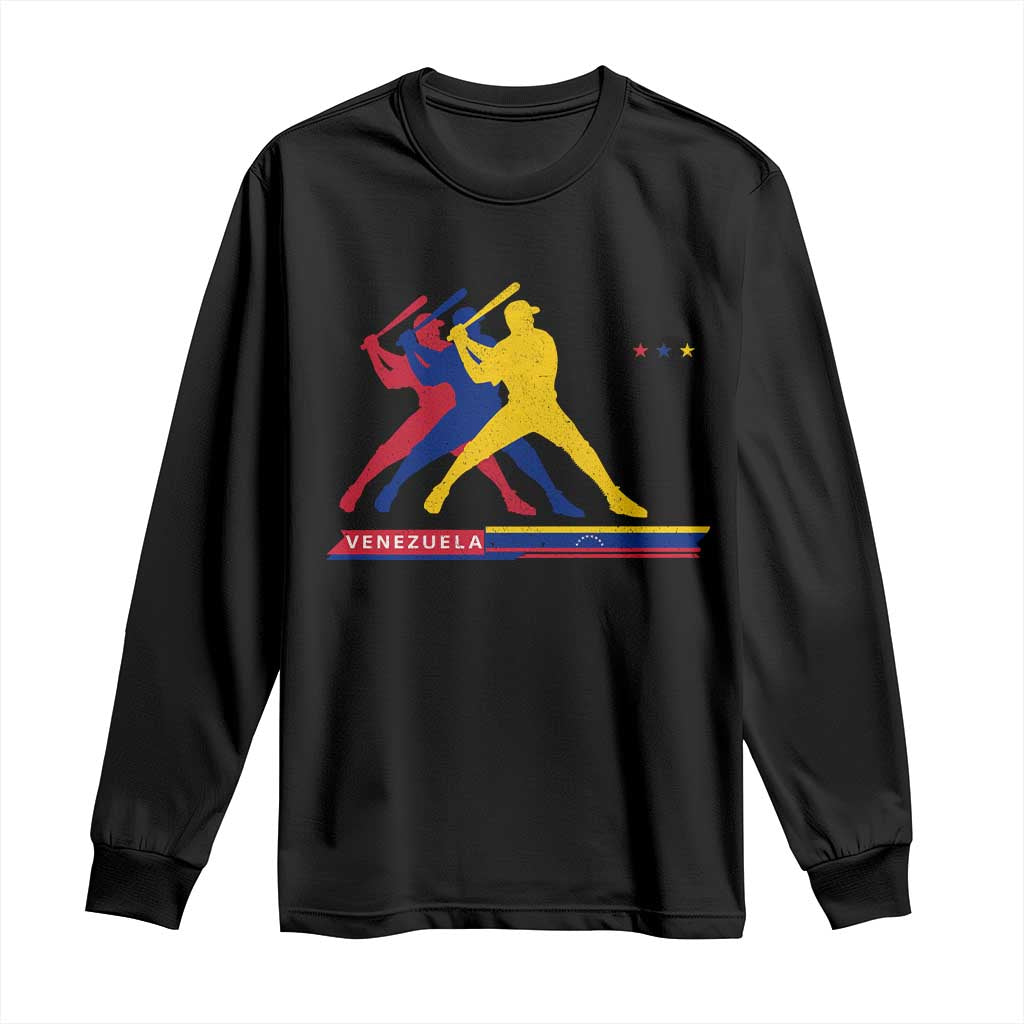 Baseball Venezuela Sport Fan Venezuelan Flag Batter Player Long Sleeve Shirt