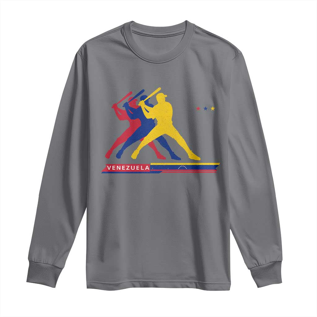 Baseball Venezuela Sport Fan Venezuelan Flag Batter Player Long Sleeve Shirt