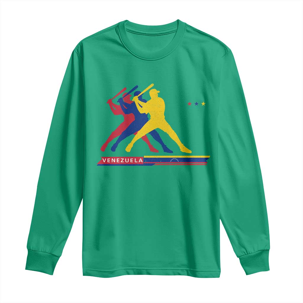 Baseball Venezuela Sport Fan Venezuelan Flag Batter Player Long Sleeve Shirt