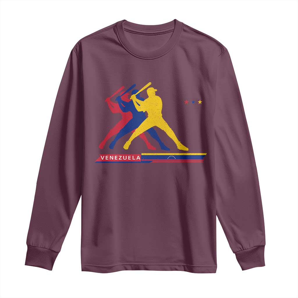 Baseball Venezuela Sport Fan Venezuelan Flag Batter Player Long Sleeve Shirt