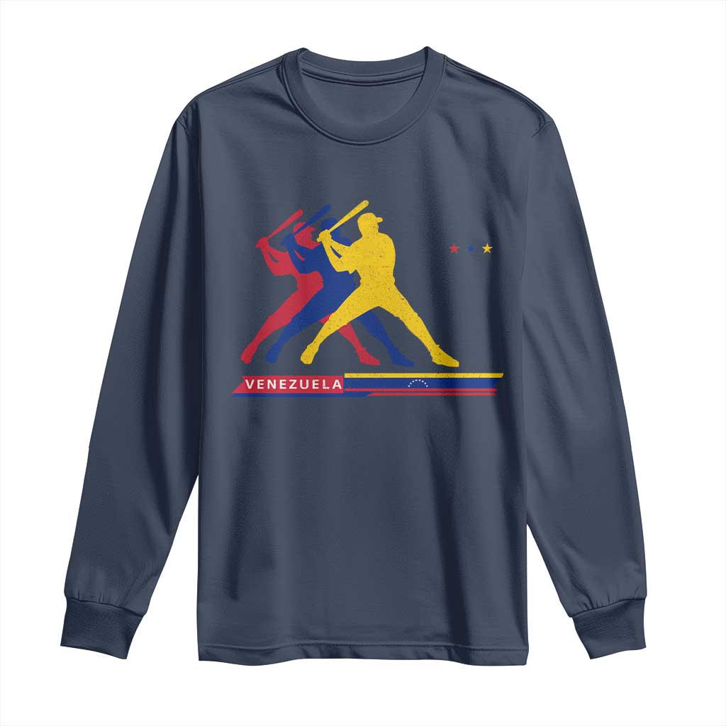 Baseball Venezuela Sport Fan Venezuelan Flag Batter Player Long Sleeve Shirt