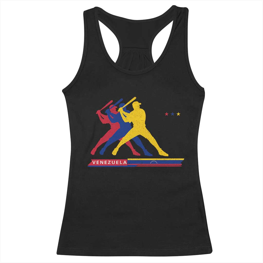 Baseball Venezuela Sport Fan Venezuelan Flag Batter Player Racerback Tank Top
