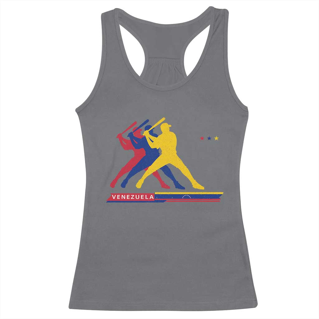 Baseball Venezuela Sport Fan Venezuelan Flag Batter Player Racerback Tank Top