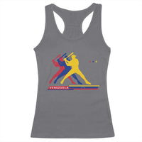 Baseball Venezuela Sport Fan Venezuelan Flag Batter Player Racerback Tank Top
