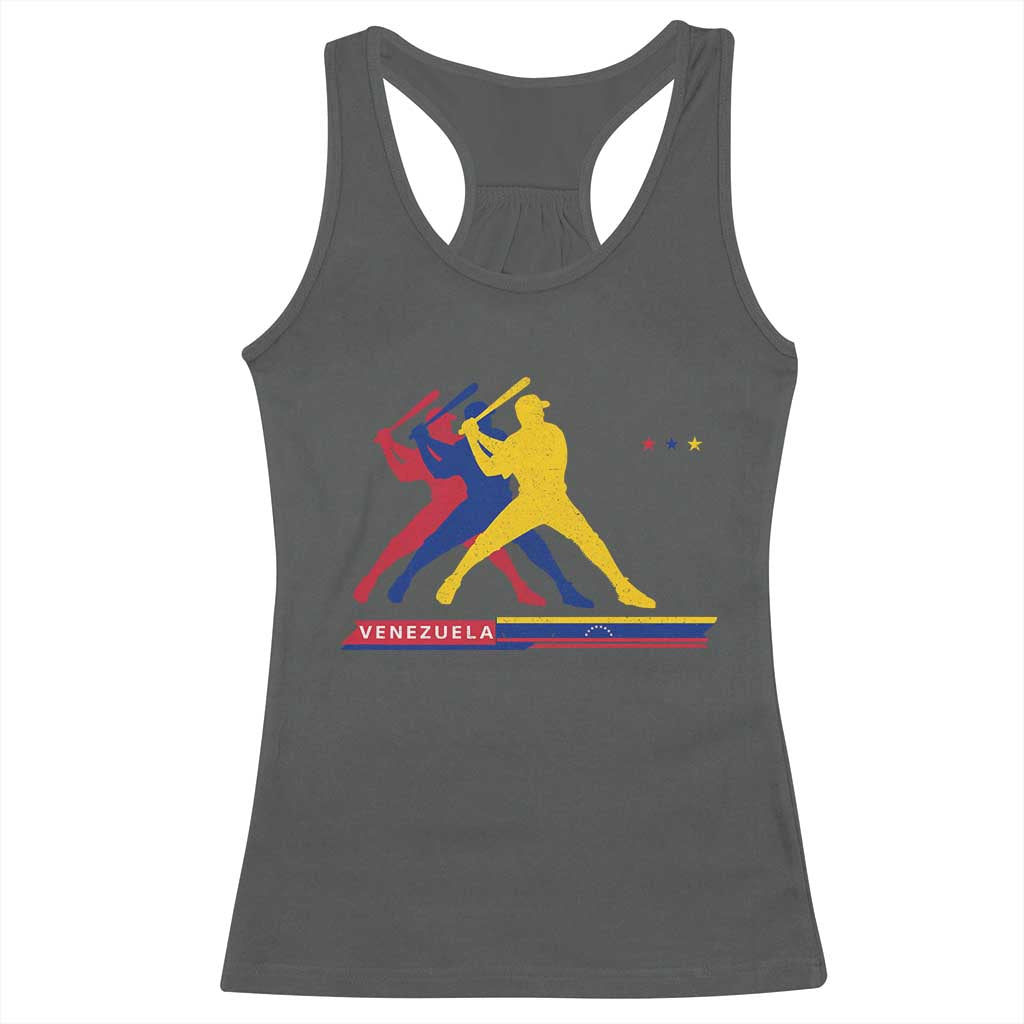 Baseball Venezuela Sport Fan Venezuelan Flag Batter Player Racerback Tank Top