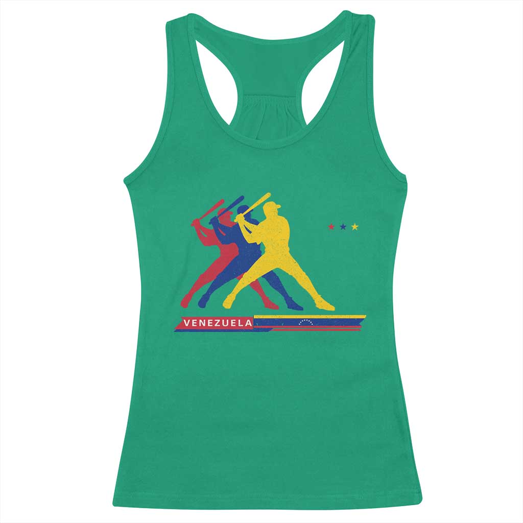 Baseball Venezuela Sport Fan Venezuelan Flag Batter Player Racerback Tank Top