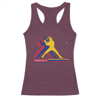 Baseball Venezuela Sport Fan Venezuelan Flag Batter Player Racerback Tank Top