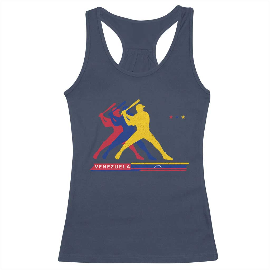 Baseball Venezuela Sport Fan Venezuelan Flag Batter Player Racerback Tank Top