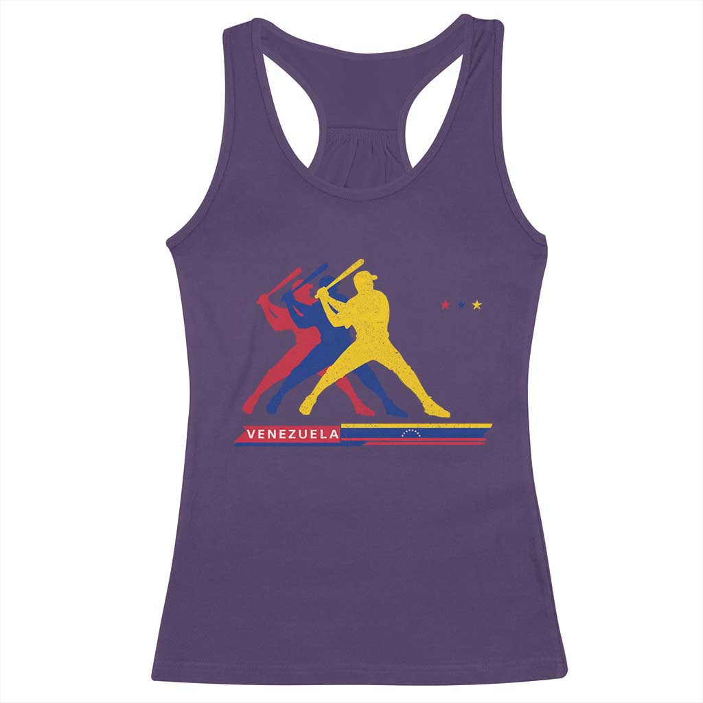 Baseball Venezuela Sport Fan Venezuelan Flag Batter Player Racerback Tank Top