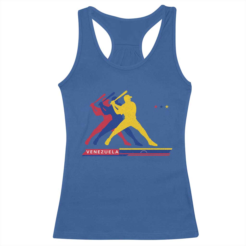 Baseball Venezuela Sport Fan Venezuelan Flag Batter Player Racerback Tank Top