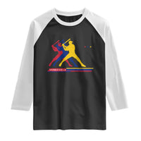 Baseball Venezuela Sport Fan Venezuelan Flag Batter Player Raglan Shirt