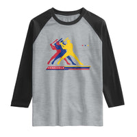 Baseball Venezuela Sport Fan Venezuelan Flag Batter Player Raglan Shirt