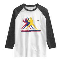 Baseball Venezuela Sport Fan Venezuelan Flag Batter Player Raglan Shirt