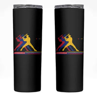 Baseball Venezuela Sport Fan Venezuelan Flag Batter Player Skinny Tumbler