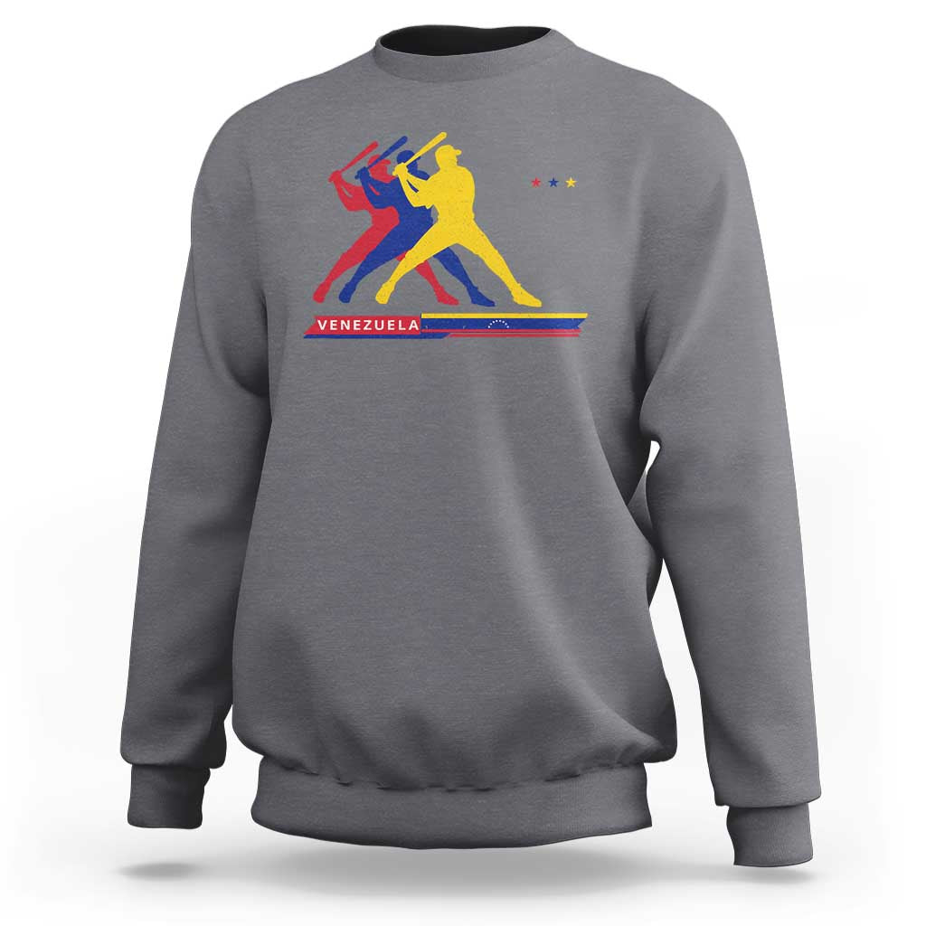 Baseball Venezuela Sport Fan Venezuelan Flag Batter Player Sweatshirt