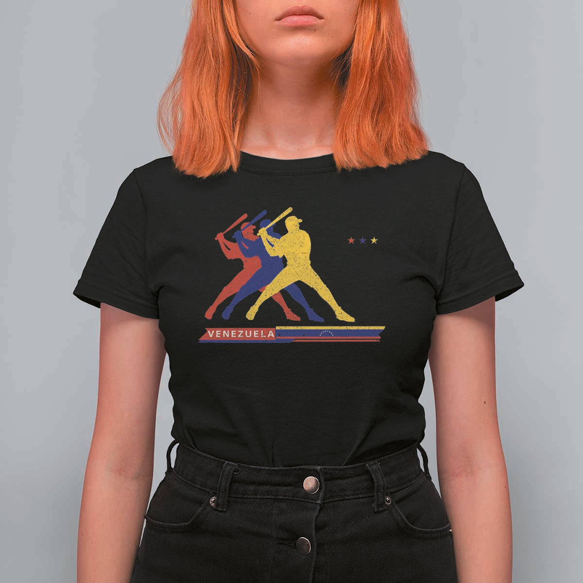 Baseball Venezuela Sport Fan Venezuelan Flag Batter Player T Shirt For Women