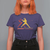 Baseball Venezuela Sport Fan Venezuelan Flag Batter Player T Shirt For Women