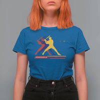 Baseball Venezuela Sport Fan Venezuelan Flag Batter Player T Shirt For Women