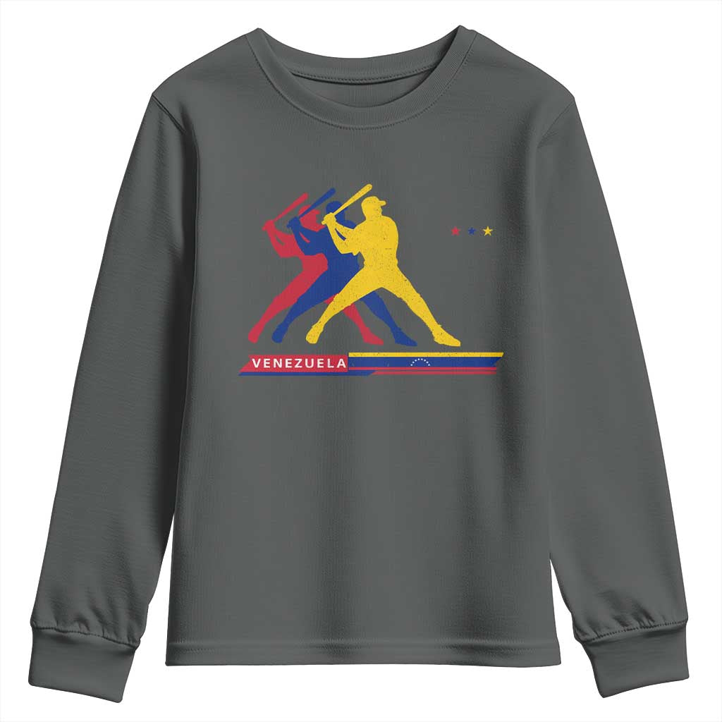 Baseball Venezuela Sport Fan Venezuelan Flag Batter Player Youth Sweatshirt