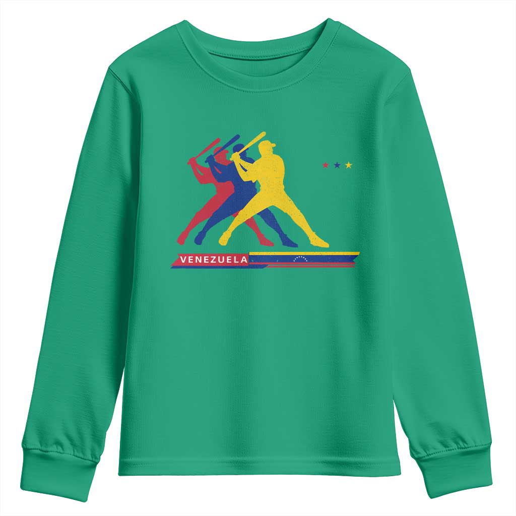 Baseball Venezuela Sport Fan Venezuelan Flag Batter Player Youth Sweatshirt