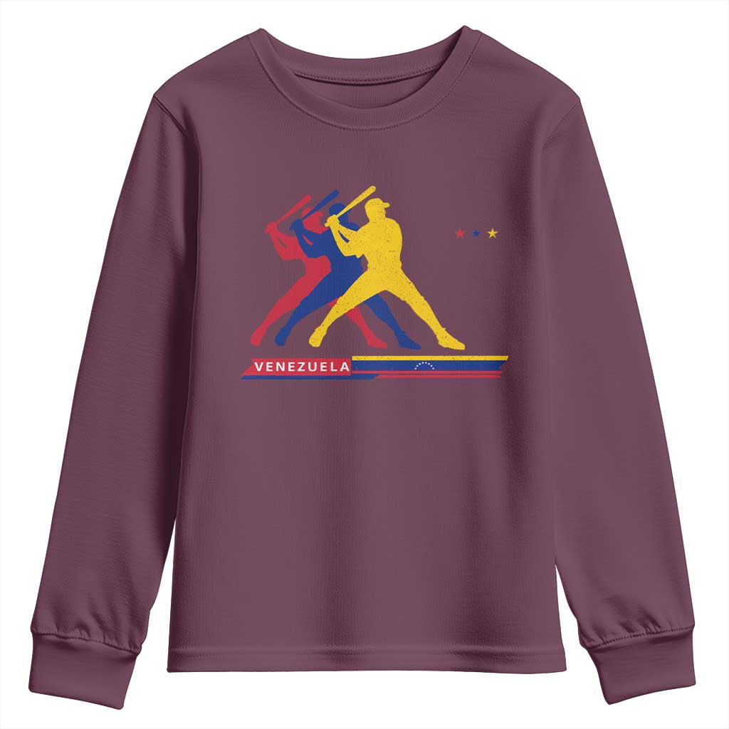 Baseball Venezuela Sport Fan Venezuelan Flag Batter Player Youth Sweatshirt