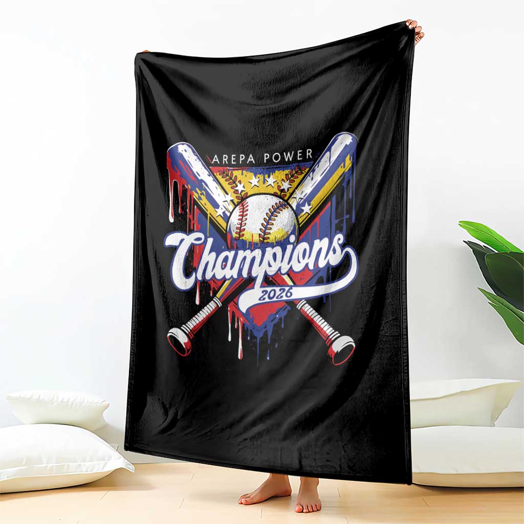 Venezuela Champions 2026 Throw Blanket Baseball Lover Home Plate Drip