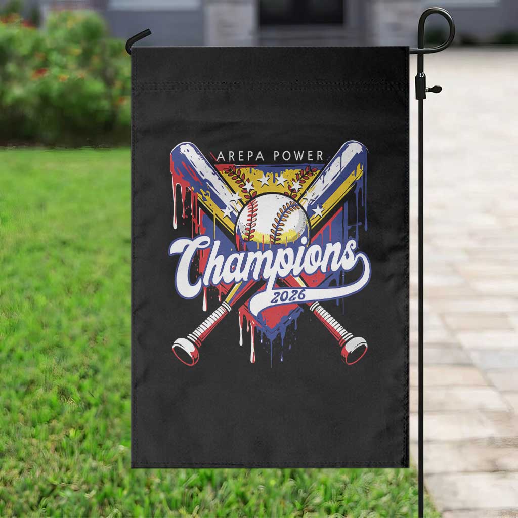 Venezuela Champions 2026 Garden Flag Baseball Lover Home Plate Drip