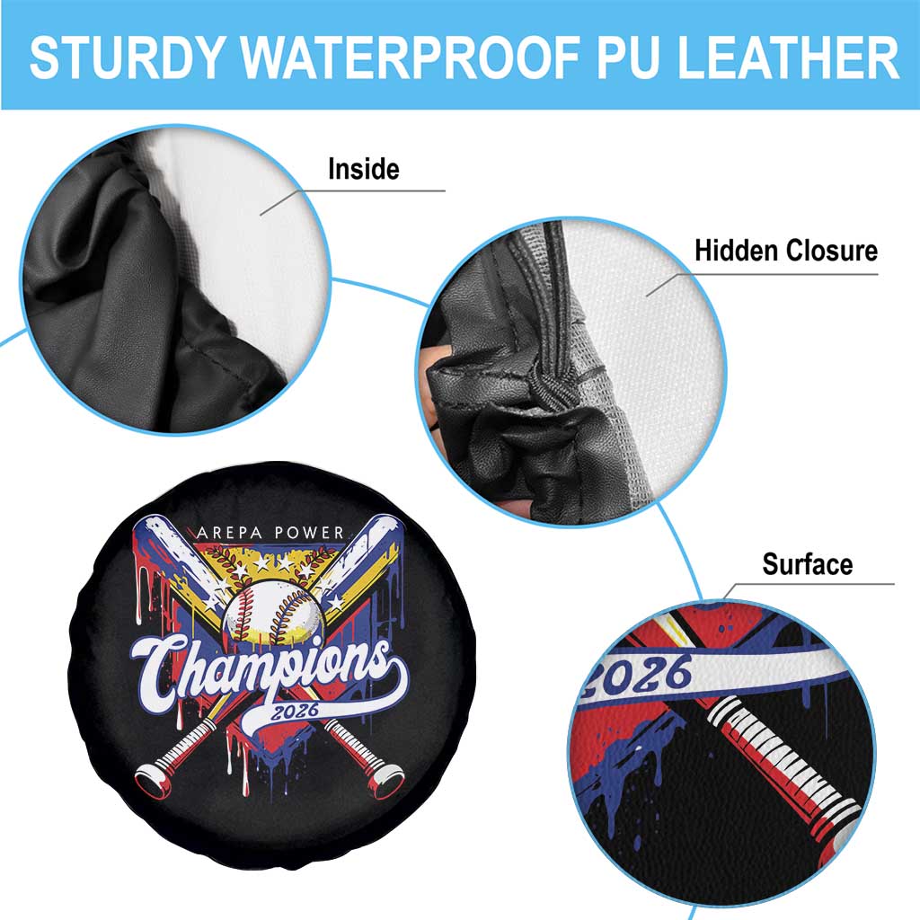 Venezuela Champions 2026 Spare Tire Cover Baseball Lover Home Plate Drip