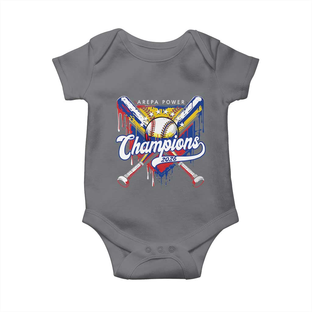 Venezuela Champions 2026 Baby Onesie Baseball Lover Home Plate Drip