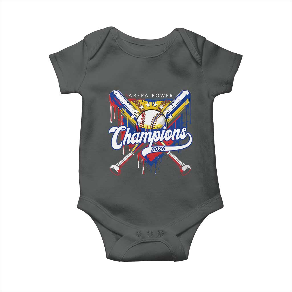 Venezuela Champions 2026 Baby Onesie Baseball Lover Home Plate Drip