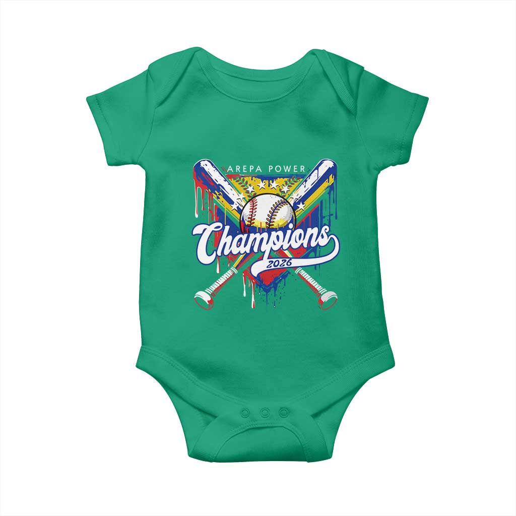 Venezuela Champions 2026 Baby Onesie Baseball Lover Home Plate Drip