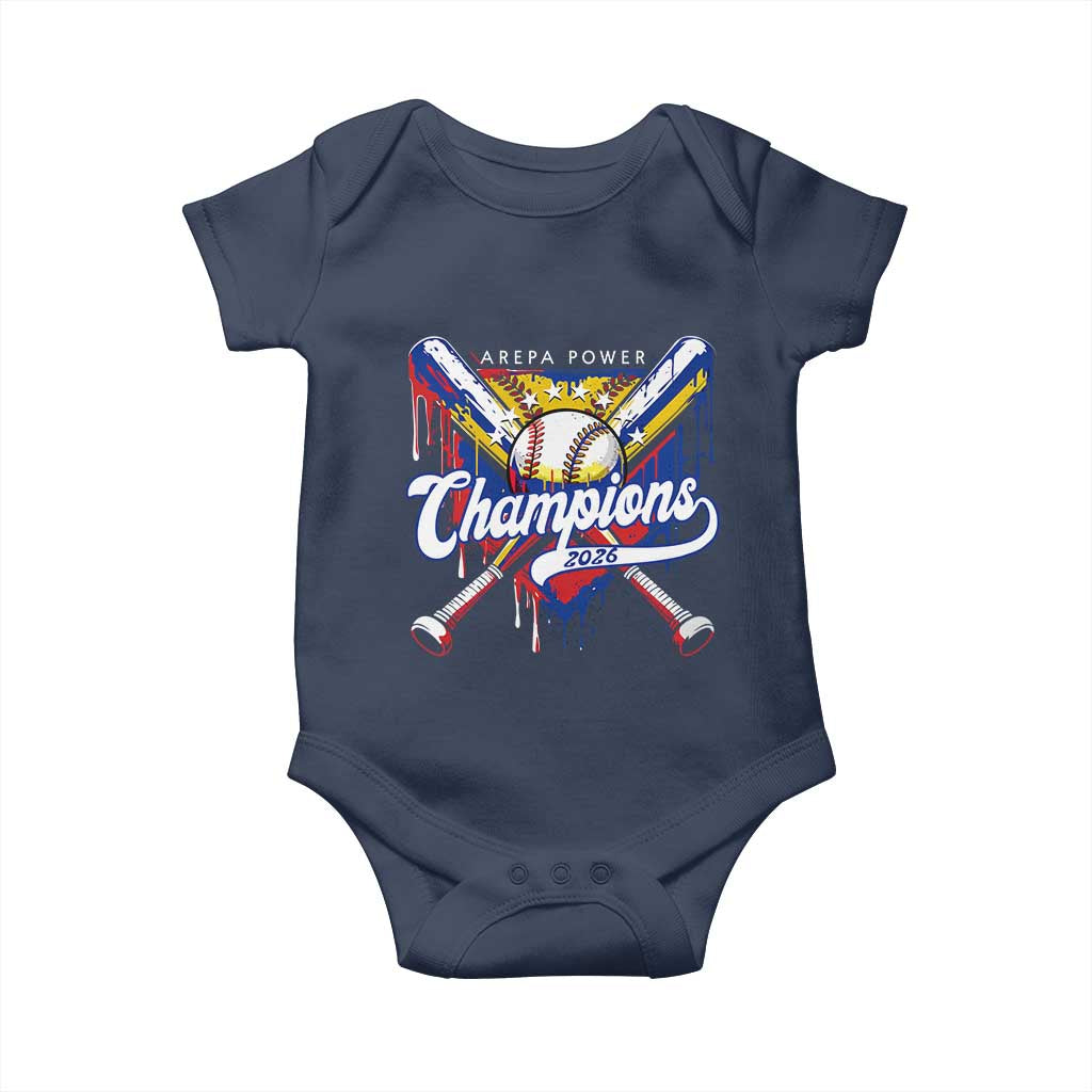 Venezuela Champions 2026 Baby Onesie Baseball Lover Home Plate Drip