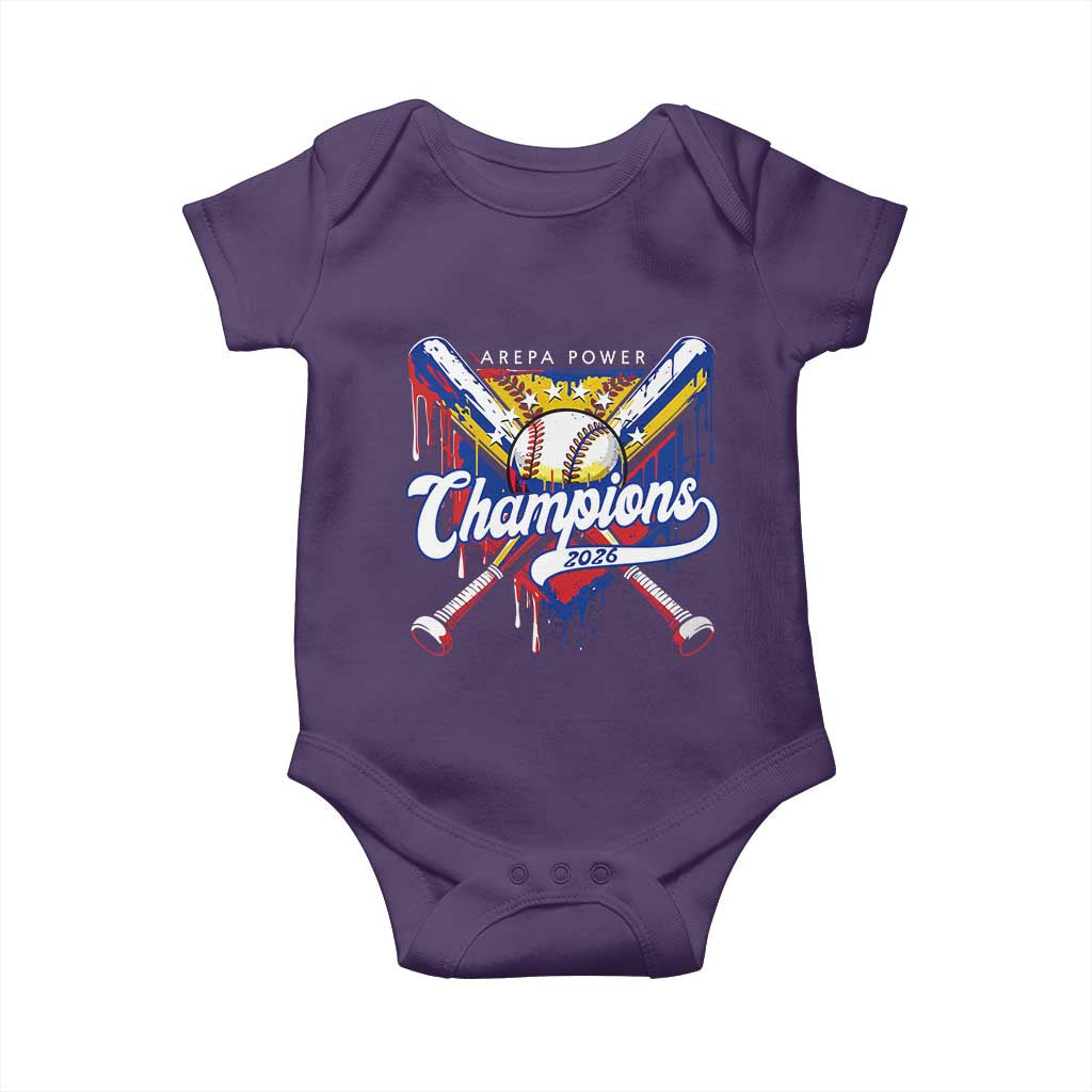 Venezuela Champions 2026 Baby Onesie Baseball Lover Home Plate Drip
