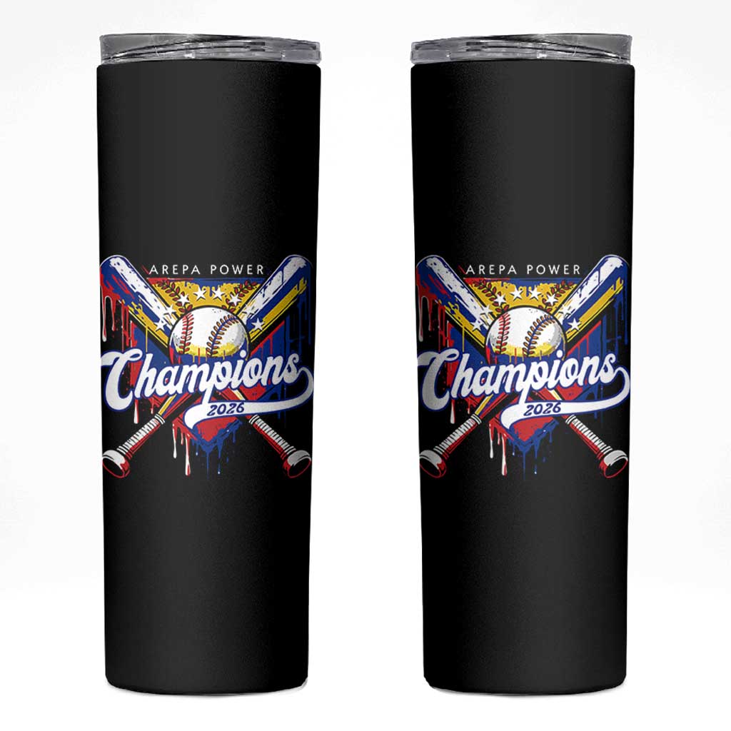 Venezuela Champions 2026 Skinny Tumbler Baseball Lover Home Plate Drip