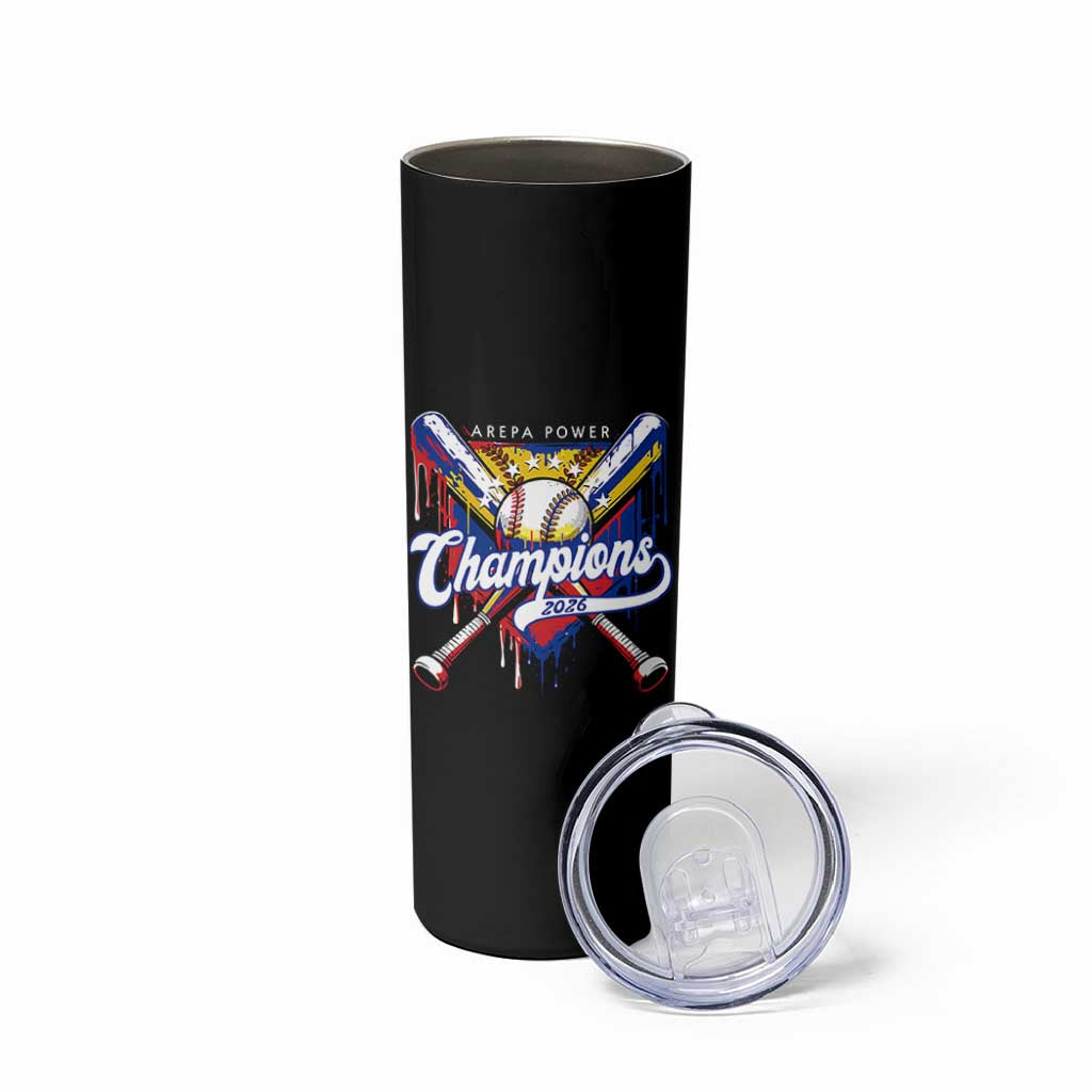 Venezuela Champions 2026 Skinny Tumbler Baseball Lover Home Plate Drip