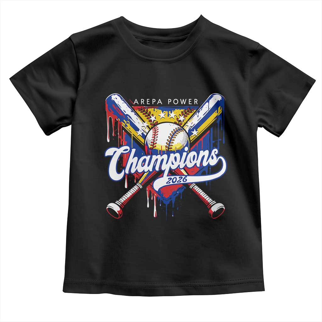 Venezuela Champions 2026 Toddler T Shirt Baseball Lover Home Plate Drip