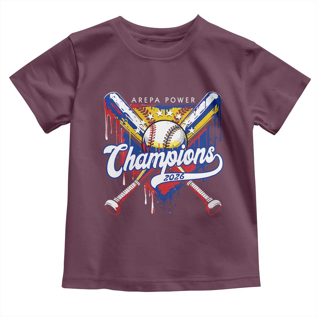 Venezuela Champions 2026 Toddler T Shirt Baseball Lover Home Plate Drip