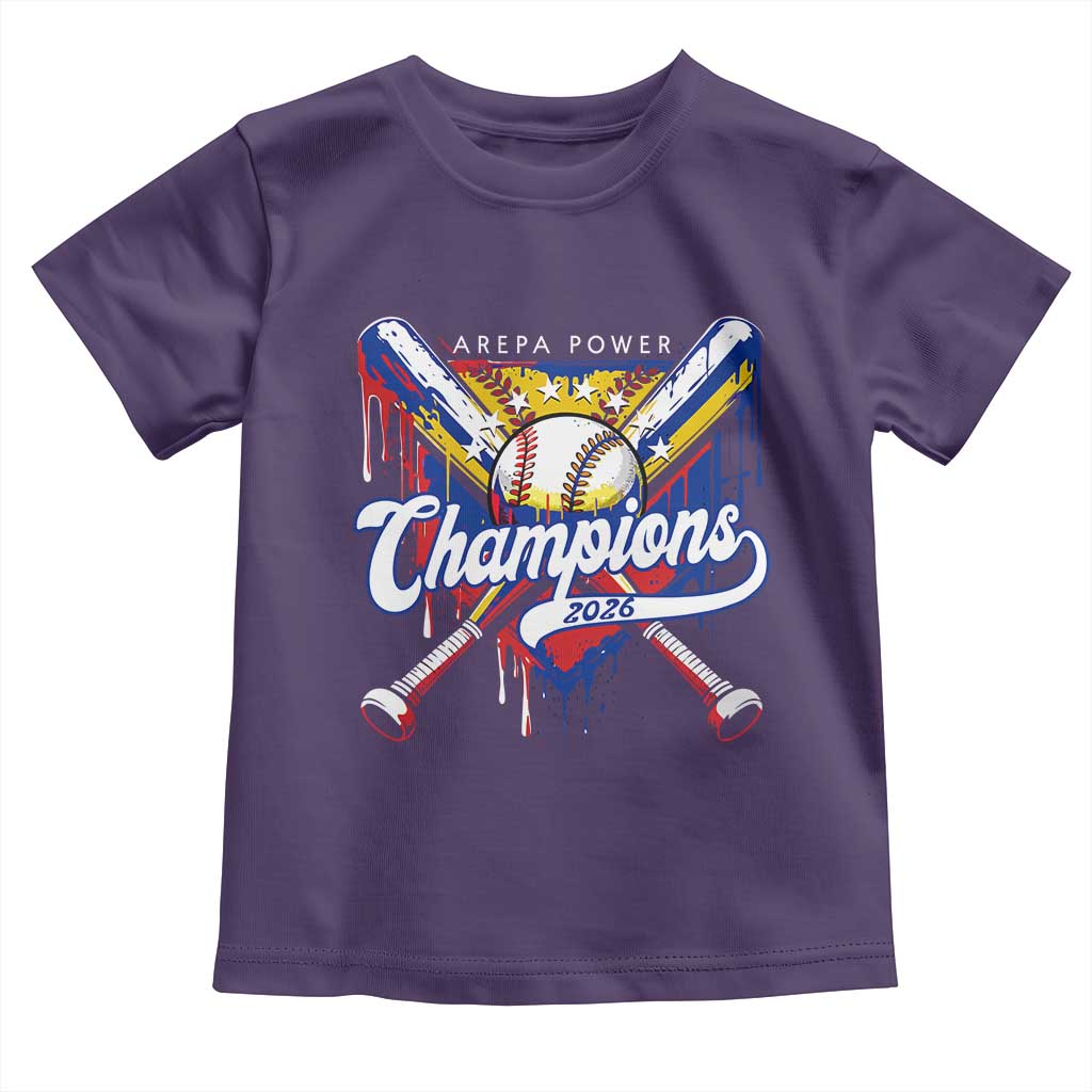 Venezuela Champions 2026 Toddler T Shirt Baseball Lover Home Plate Drip