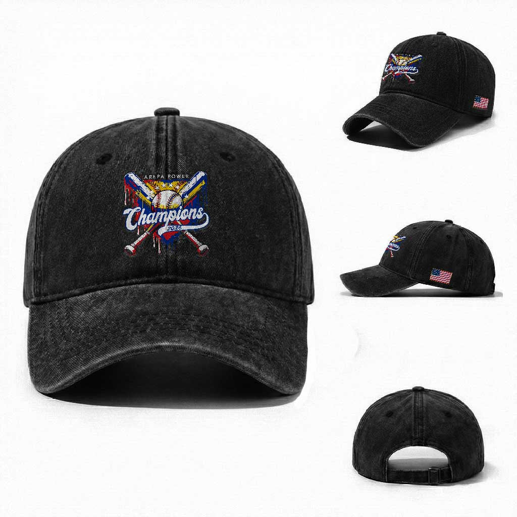 Venezuela Champions 2026 Washed Cotton Baseball Cap Baseball Lover Home Plate Drip