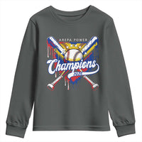 Venezuela Champions 2026 Youth Sweatshirt Baseball Lover Home Plate Drip