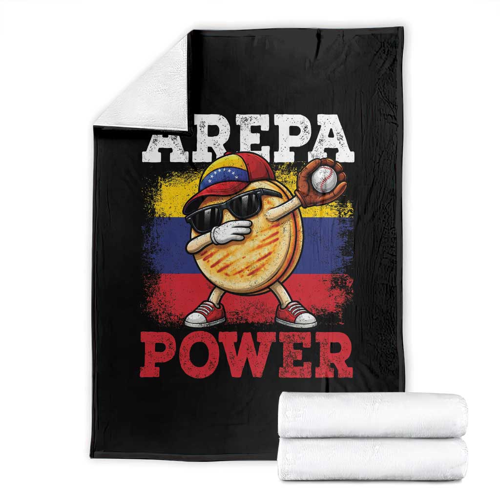 Funny Arepa Power Venezuela Baseball Lover Throw Blanket Cute Dabbing Arepa
