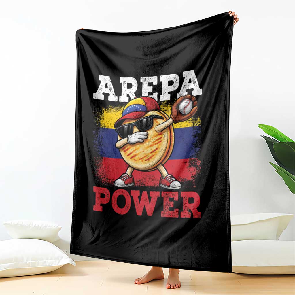 Funny Arepa Power Venezuela Baseball Lover Throw Blanket Cute Dabbing Arepa