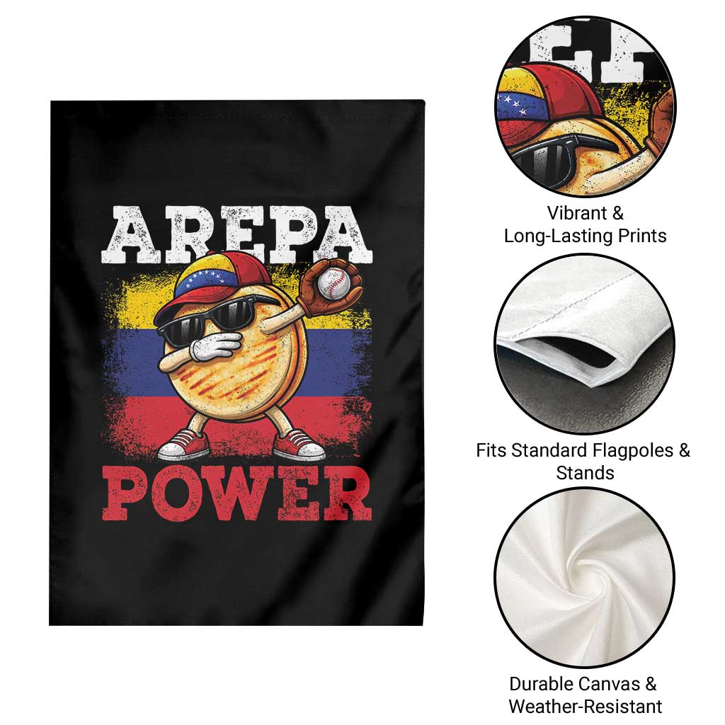 Funny Arepa Power Venezuela Baseball Lover Garden Flag Cute Dabbing Arepa