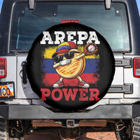 Funny Arepa Power Venezuela Baseball Lover Spare Tire Cover Cute Dabbing Arepa