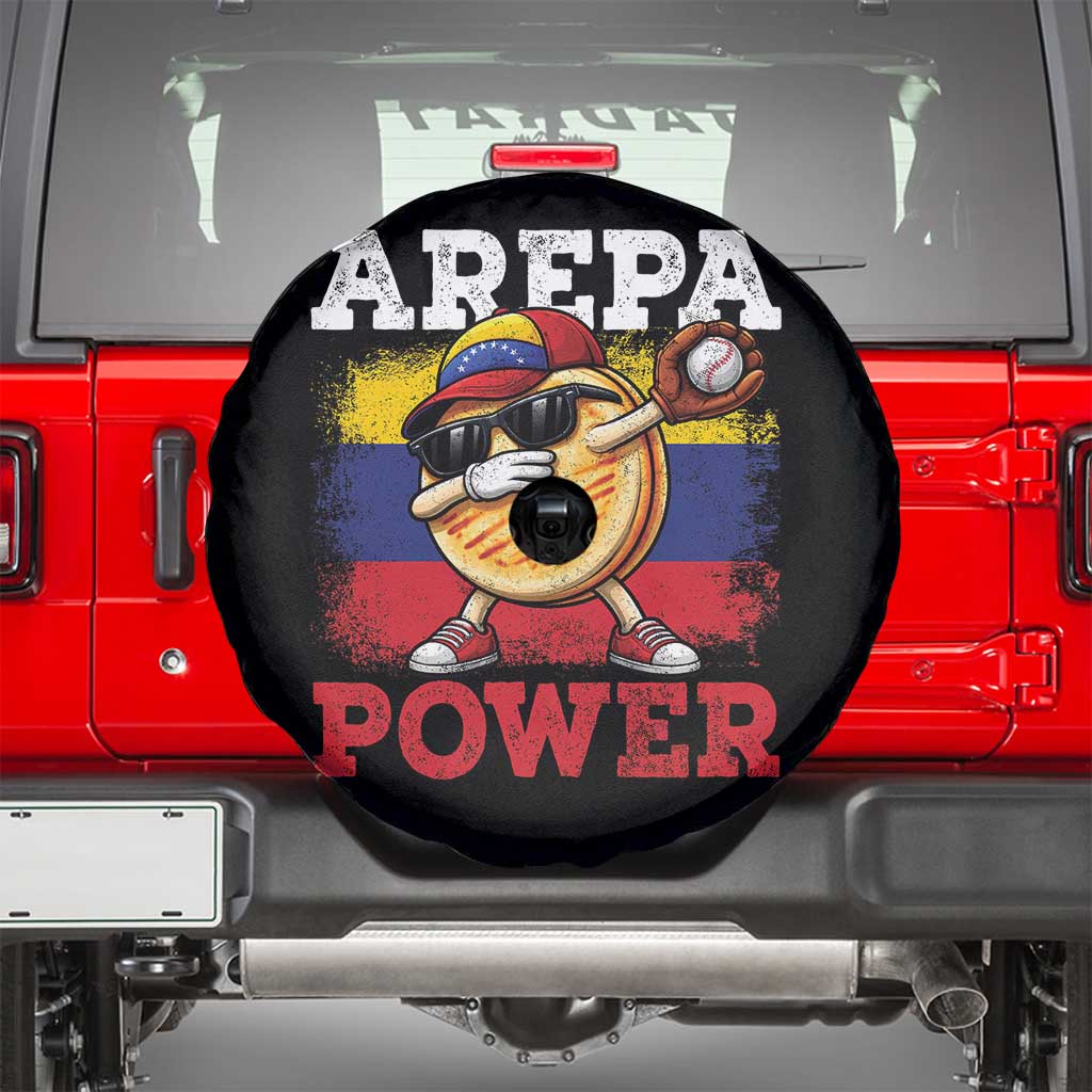 Funny Arepa Power Venezuela Baseball Lover Spare Tire Cover Cute Dabbing Arepa