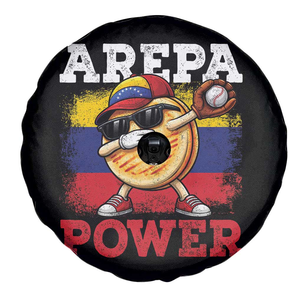 Funny Arepa Power Venezuela Baseball Lover Spare Tire Cover Cute Dabbing Arepa