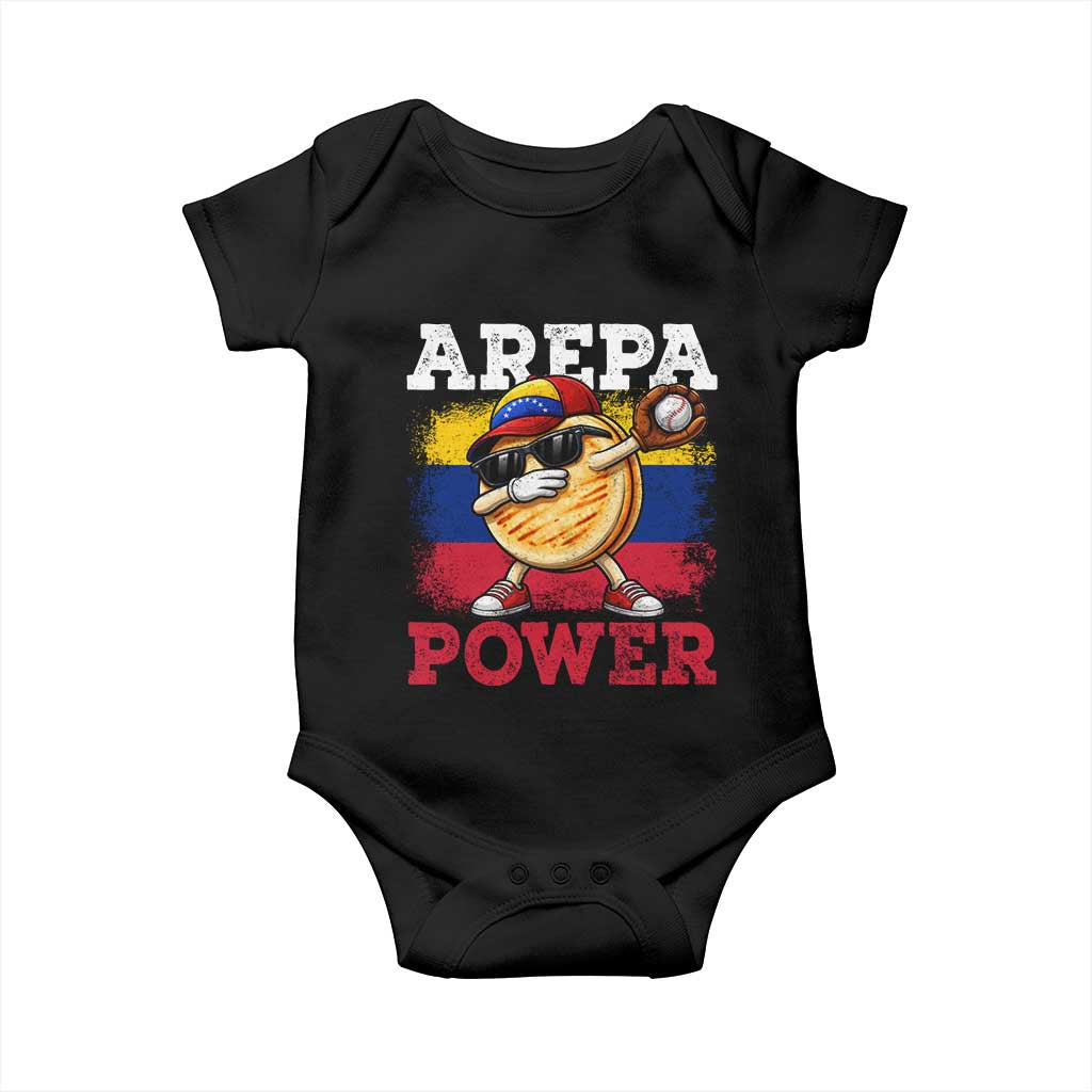 Funny Arepa Power Venezuela Baseball Lover Baby Onesie Cute Dabbing Arepa
