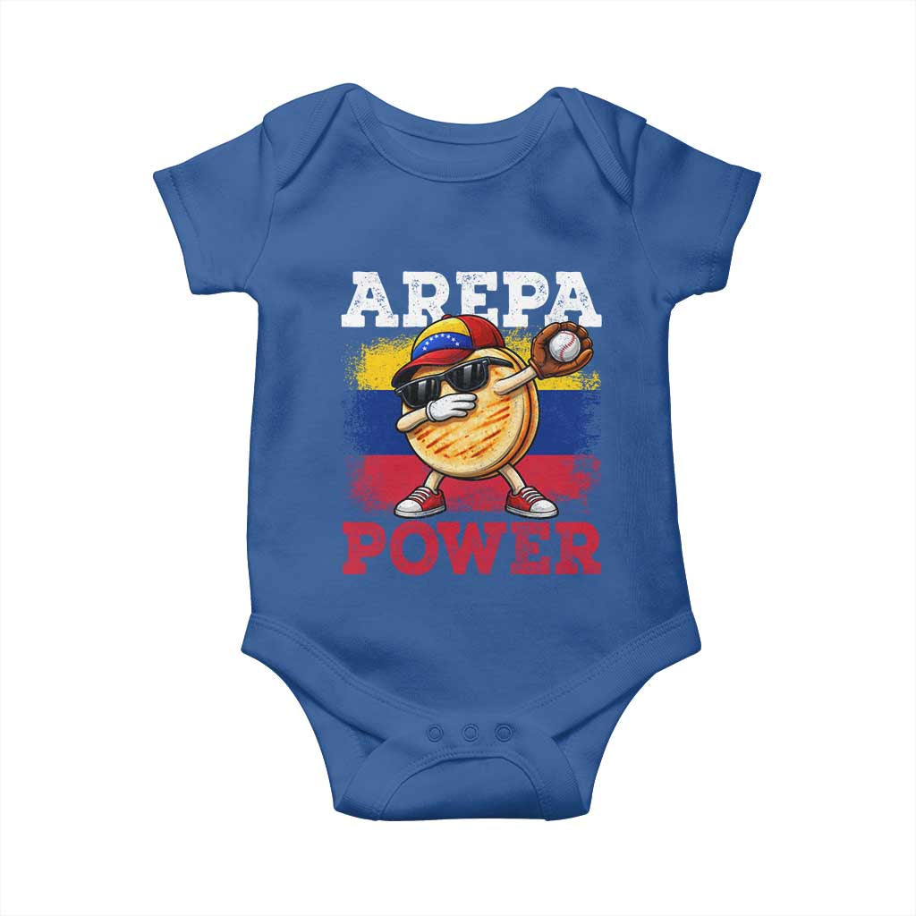 Funny Arepa Power Venezuela Baseball Lover Baby Onesie Cute Dabbing Arepa