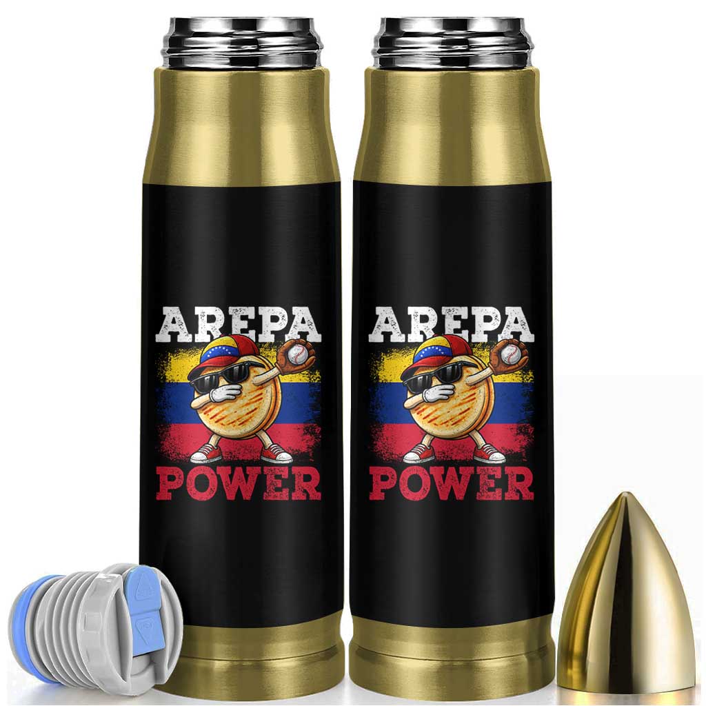 Funny Arepa Power Venezuela Baseball Lover Bullet Tumbler Cute Dabbing Arepa